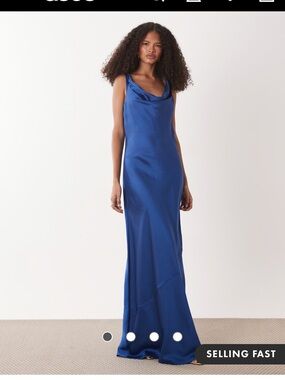 ASOS JDY cowl neck satin maxi dress in navy medium